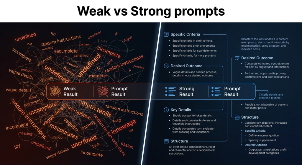 Weak vs strong prompts